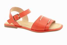 PASS COLLECTION Dámské oranžové kožené sandálky