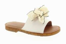 PASS COLLECTION Dámské bílé kožené pantofle