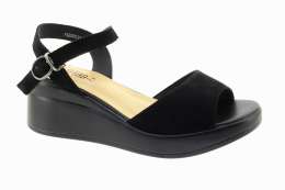 PASS COLLECTION Dámské černé kožené sandálky