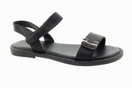 PASS COLLECTION Dámské černé kožené sandálky