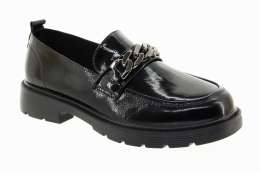 PASS COLLECTION Dámské kožené černé mokasíny