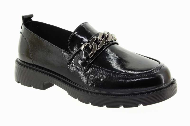 PASS COLLECTION Dámské kožené černé mokasíny