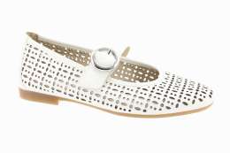 REMONTE Dámské kožené bílé baleríny