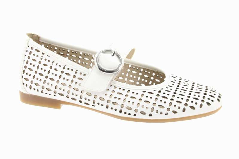 REMONTE Dámské kožené bílé baleríny