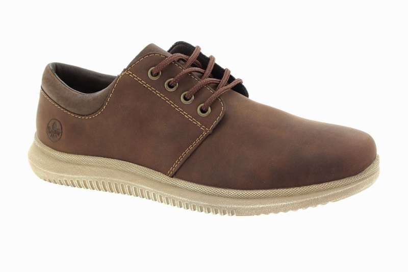 RIEKER Pánské kožené hnědé polobotky