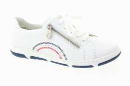 RIEKER Dámské bílé kožené polobotky