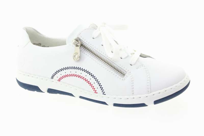 RIEKER Dámské bílé kožené polobotky