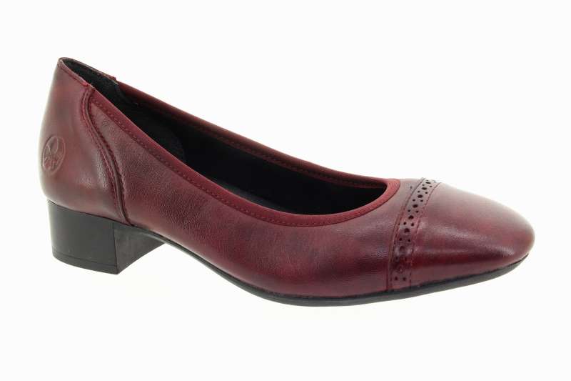 RIEKER Dámské kožené bordo lodičky