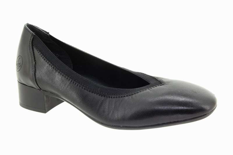 RIEKER Dámské černé kožené lodičky