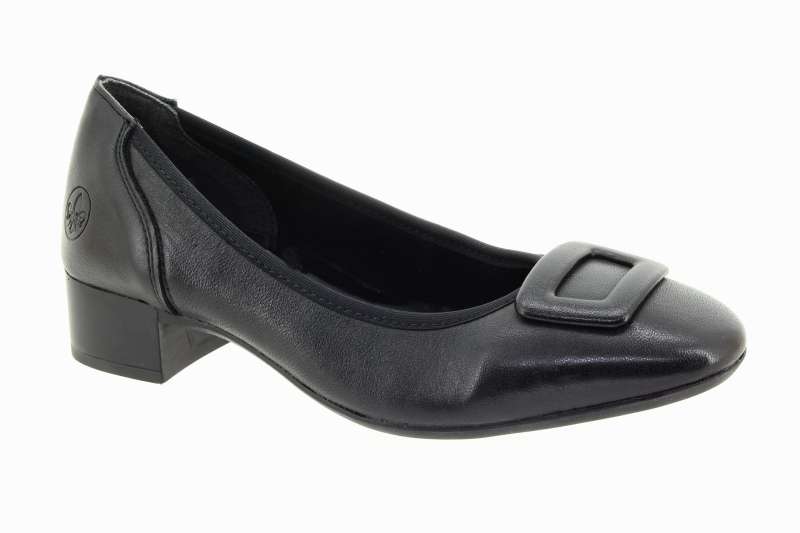 RIEKER Dámské černé kožené lodičky