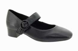 RIEKER Dámské černé kožené baleríny