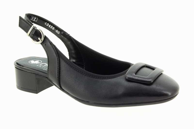 RIEKER Dámské černé kožené lodičky