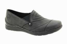 RIEKER Dámské antracitové polobotky