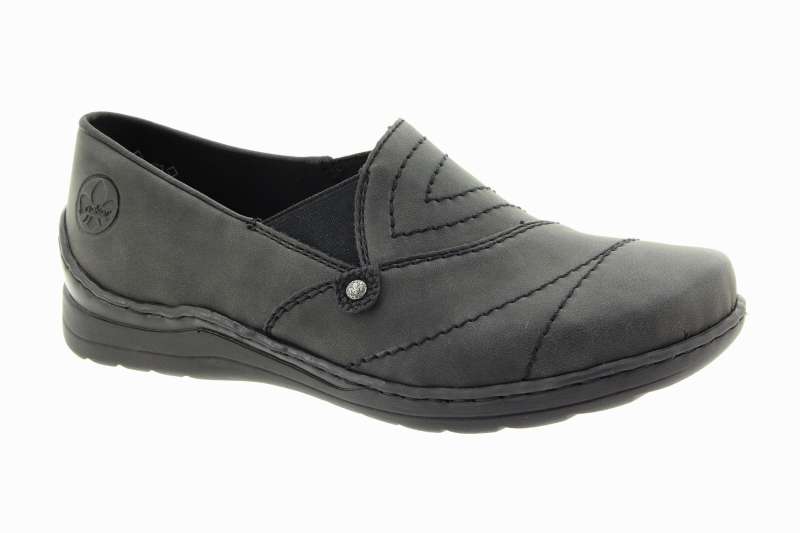 RIEKER Dámské antracitové polobotky