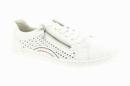 RIEKER Dámské bílé kožené polobotky