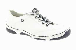 RIEKER Dámské bílé kožené polobotky