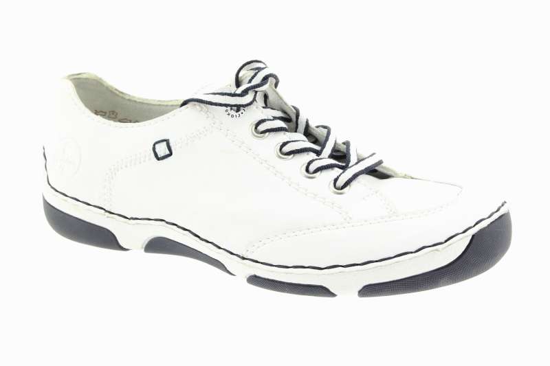 RIEKER Dámské bílé kožené polobotky