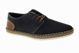 RIEKER Pánské textilní černé polobotky