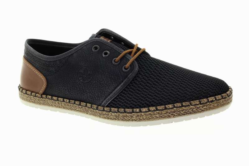 RIEKER Pánské textilní černé polobotky