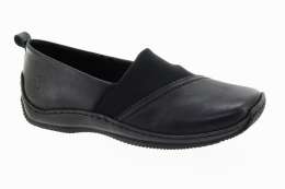 RIEKER Dámské černé kožené polobotky