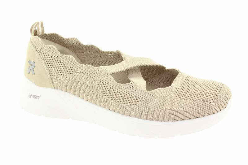 RIEKER Dámské béžové textilní baleríny
