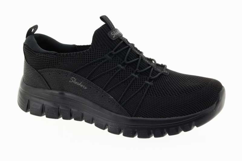 SKECHERS Dámské černé textilní tenisky