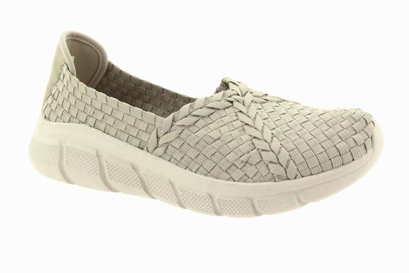 SKECHERS Dámské béžové textilní baleríny