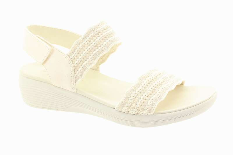 SKECHERS Dámské textilní sandály off white