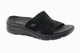 SKECHERS Dámské černé textilní pantofle