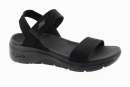 SKECHERS Dámské černé textilní sandály na klínu
