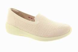 SKECHERS Dámské krémové textilní baleríny