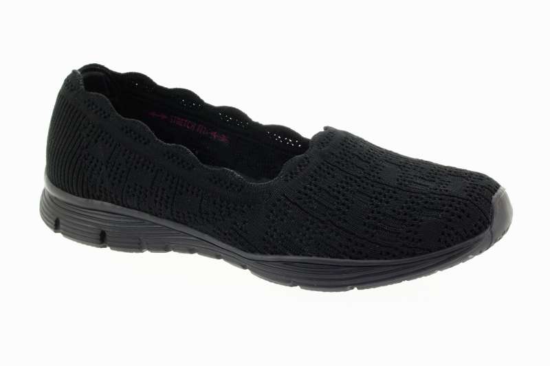 SKECHERS Dámské černé textilní baleríny