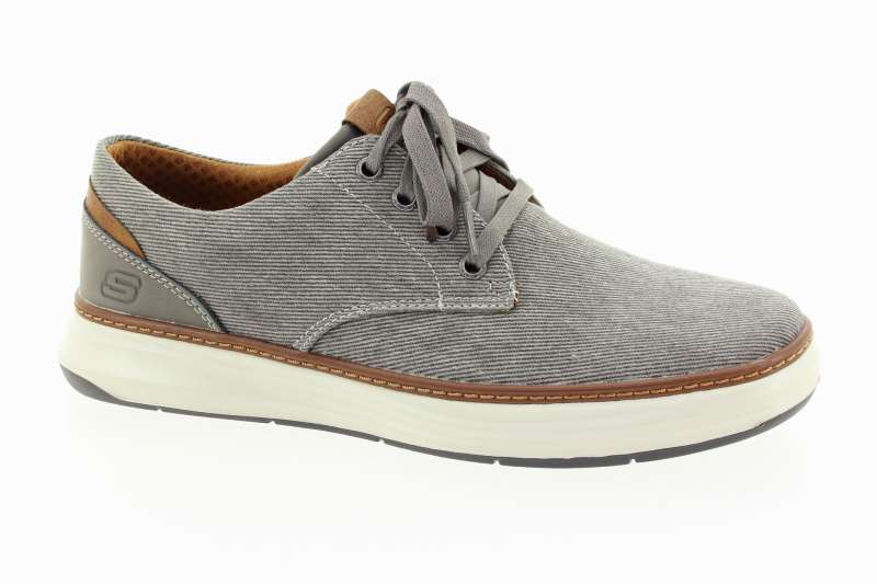 SKECHERS Pánské béžové textilní polobotky