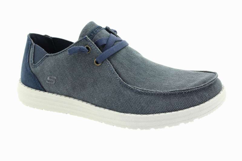 SKECHERS Pánské modré textilní polobotky