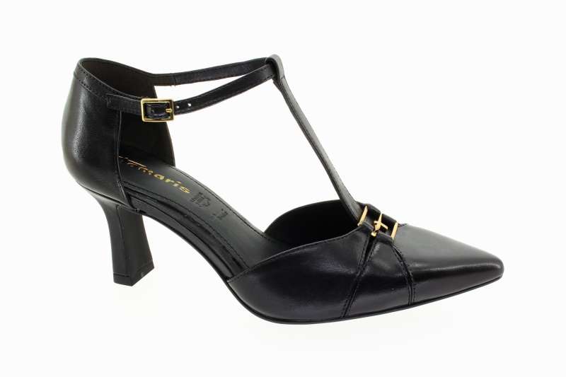 TAMARIS Dámské černé kožené lodičky