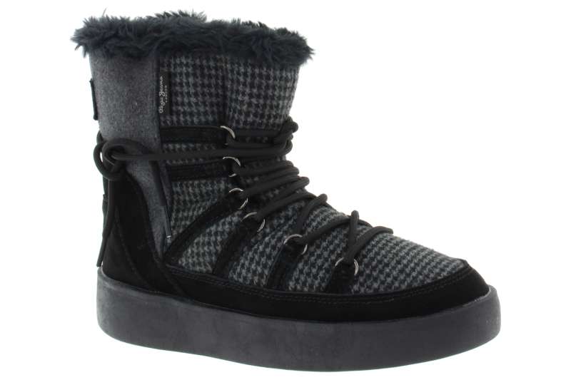 PEPE JEANS Dámská zimní kotníková obuv black