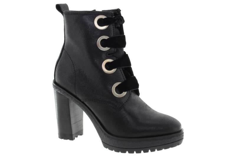 TOMMY HILFIGER Dámská kožená kotníková obuv na podpatku