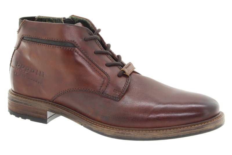 BUGATTI Pánská kotníková kožená obuv brown