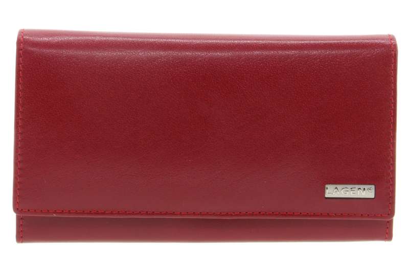 LAGEN Dámská kožená peněženka red