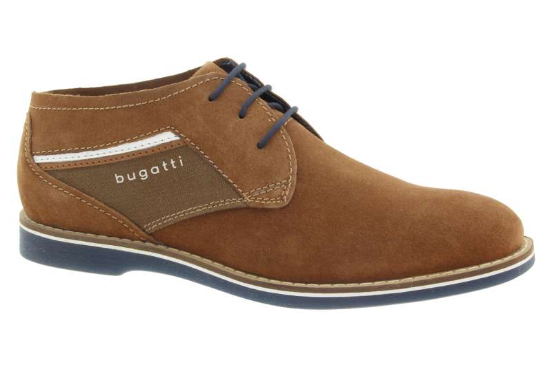 BUGATTI Pánské kožené polobotky cognac