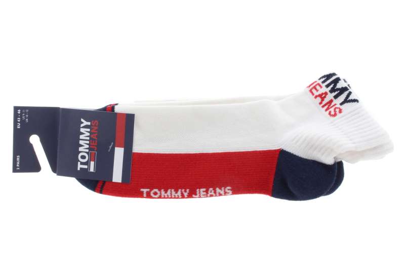 TOMMY JEANS Pánské ponožky white-red 2 páry
