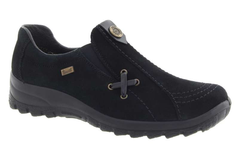 RIEKER Dámské kožené mokasíny schwarz