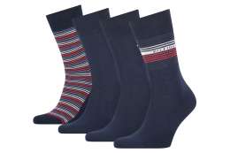 TOMMY HILFIGER Pánský dárkový set 4 párů modrých ponožek