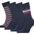 TOMMY HILFIGER Pánský dárkový set 4 párů modrých ponožek