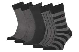 TOMMY HILFIGER Pánské dárkové balení černých ponožek 5 párů