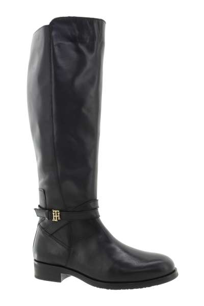TOMMY HILFIGER Dámské kožené kozačky černé