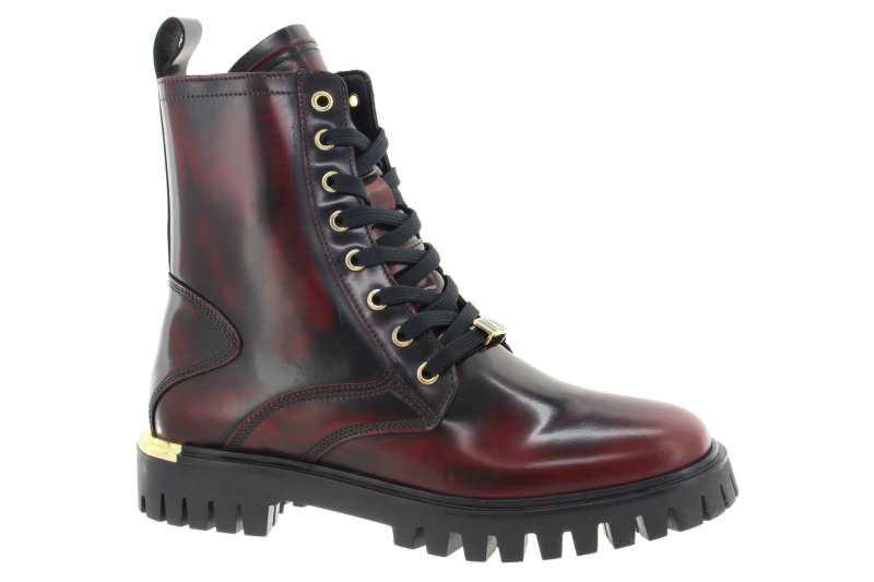 TOMMY HILFIGER Dámský kožený vytíraný bordó kotník