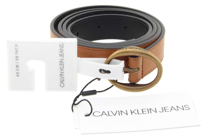 CALVIN KLEIN Dámský kožený koňakový pásek