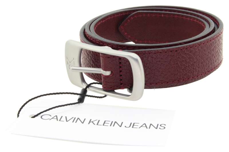 CALVIN KLEIN Dámský kožený vínový pásek