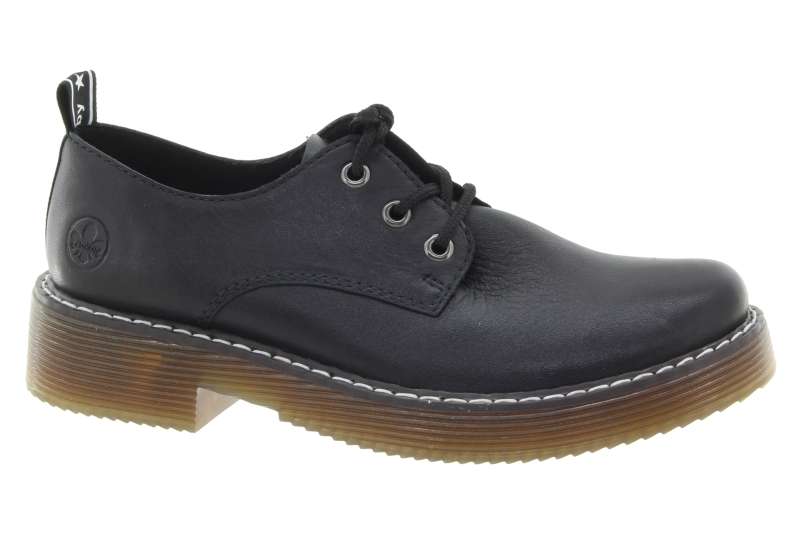 RIEKER Dámské kožené černé polobotky